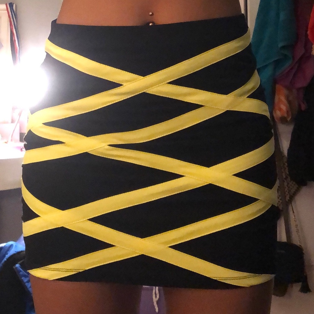 Neon/ Black Fitted Skirt